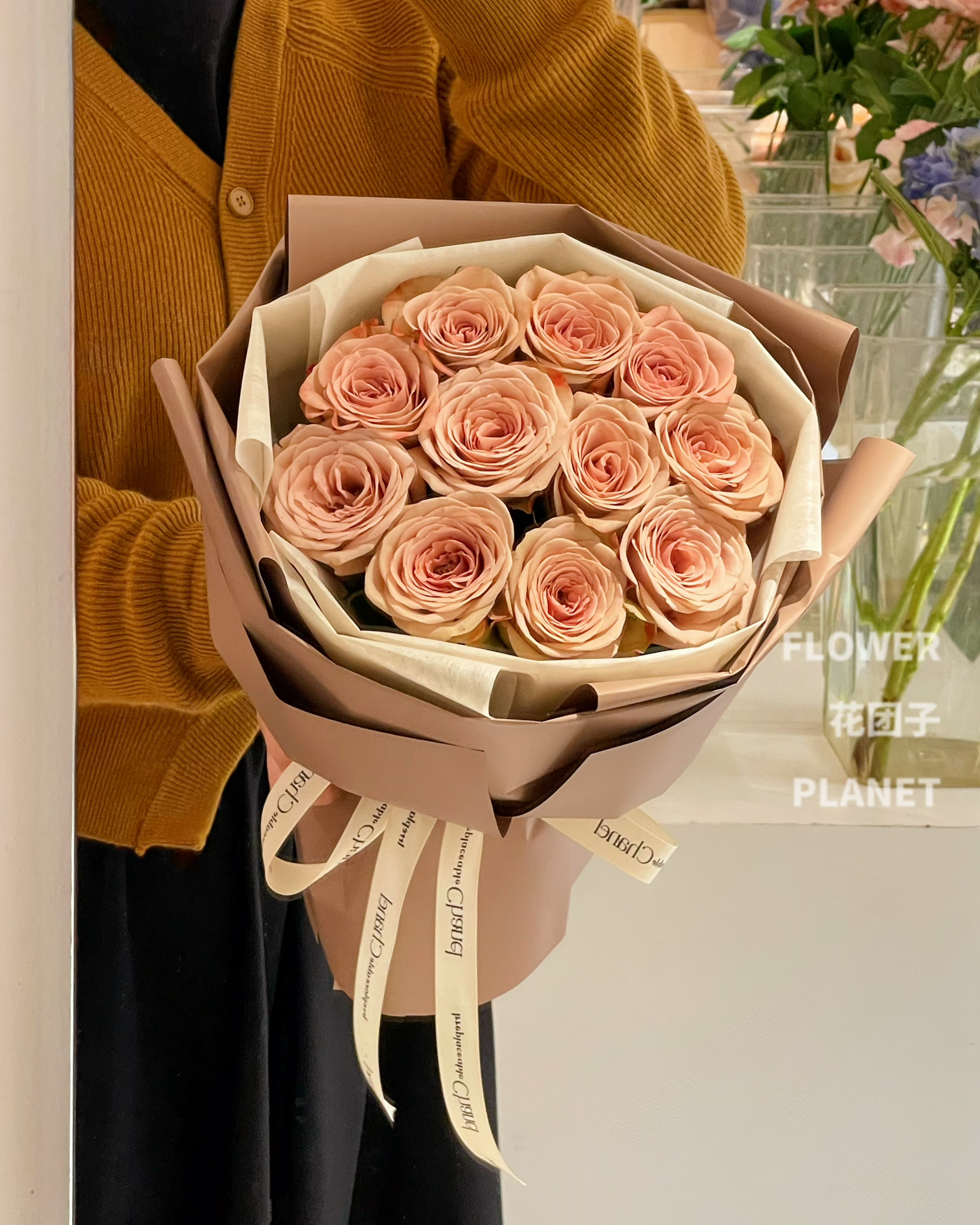 Cappuccino Rose Bouquet（M Size）