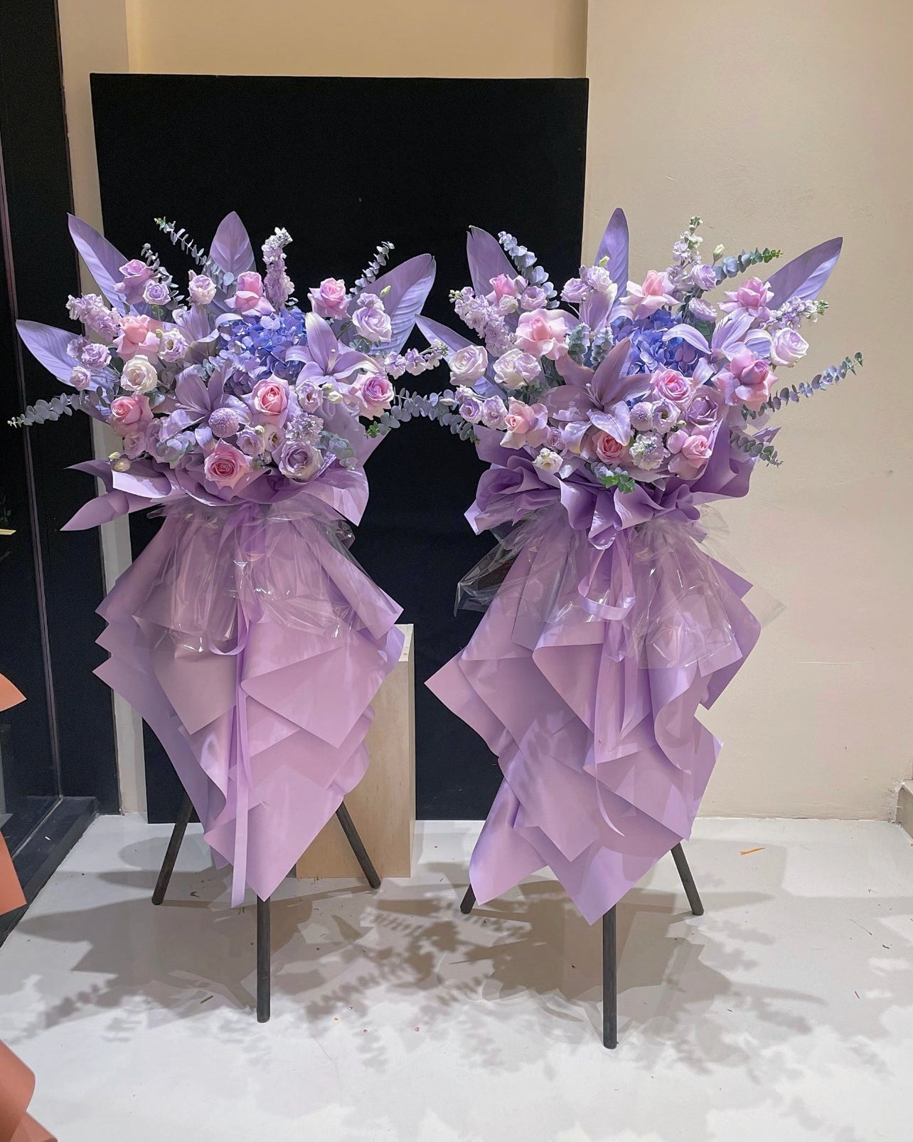 Purple Color Tone Grand Opening Flower Stand