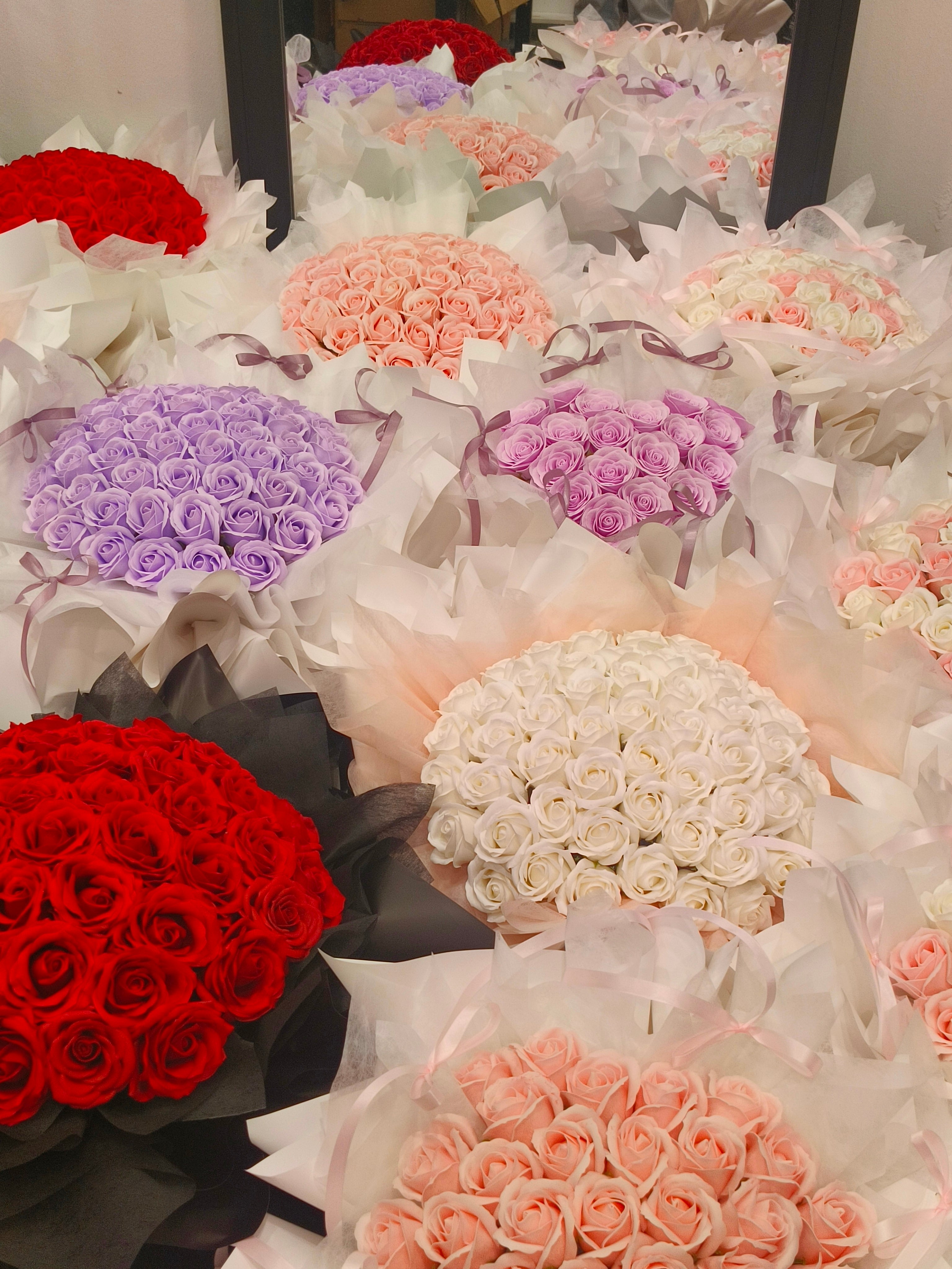 red purple pink white AND white pink mix 99stalks